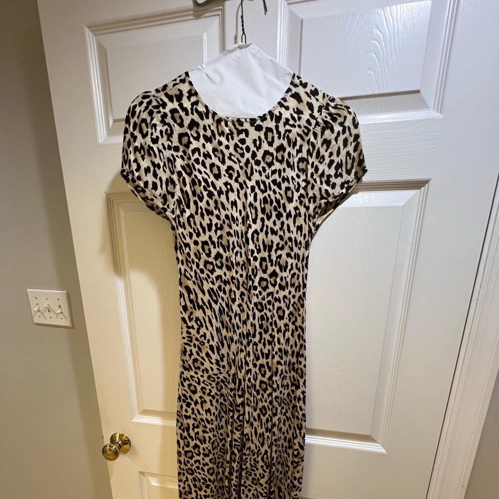 J Crew Leopard Cupro-Blend Midi Dress